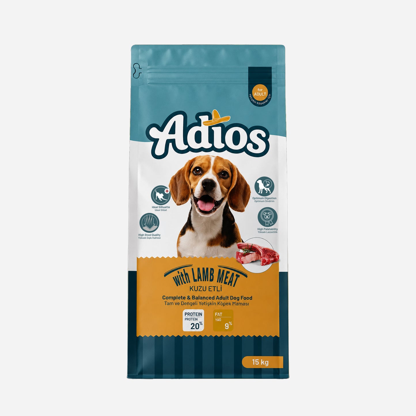 Adios Kuzu Etli Yetişkin Köpek Maması 15 kg